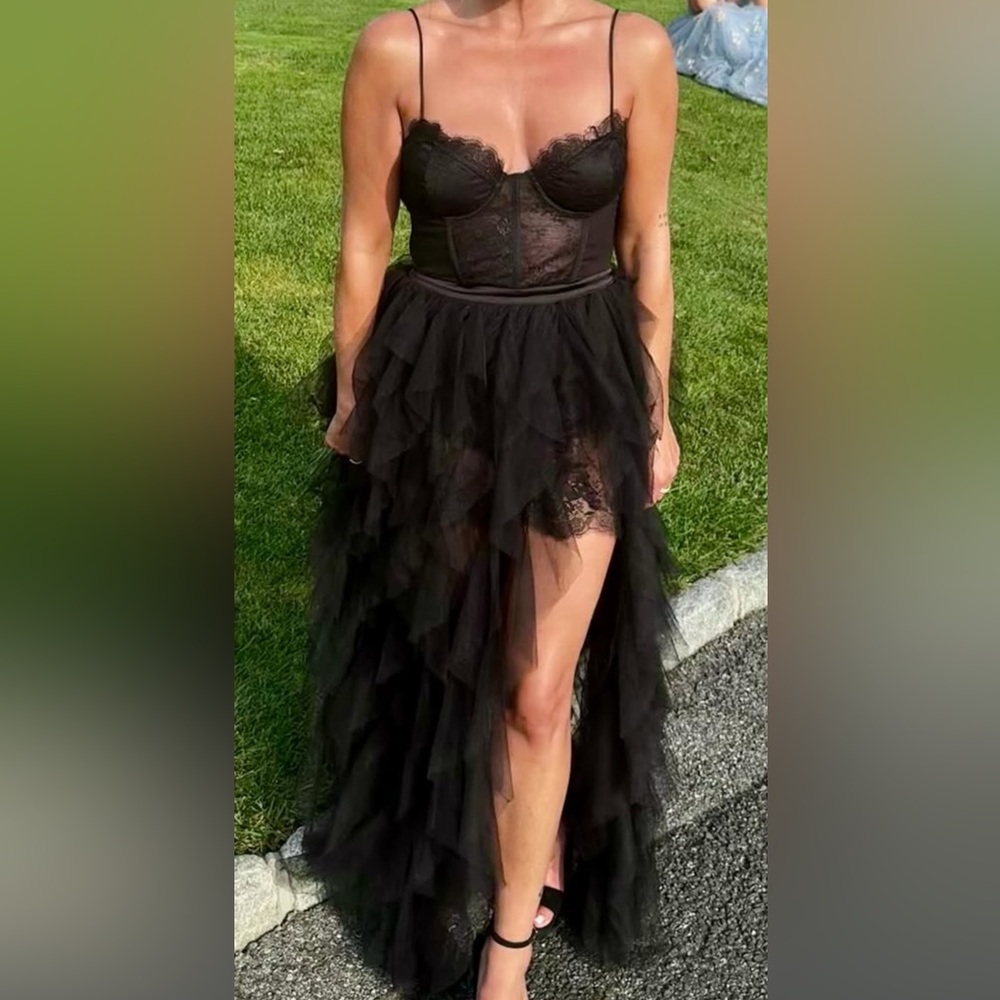 *CUSTOMIZED* For Love And Lemons Black Lace Maxi Dress